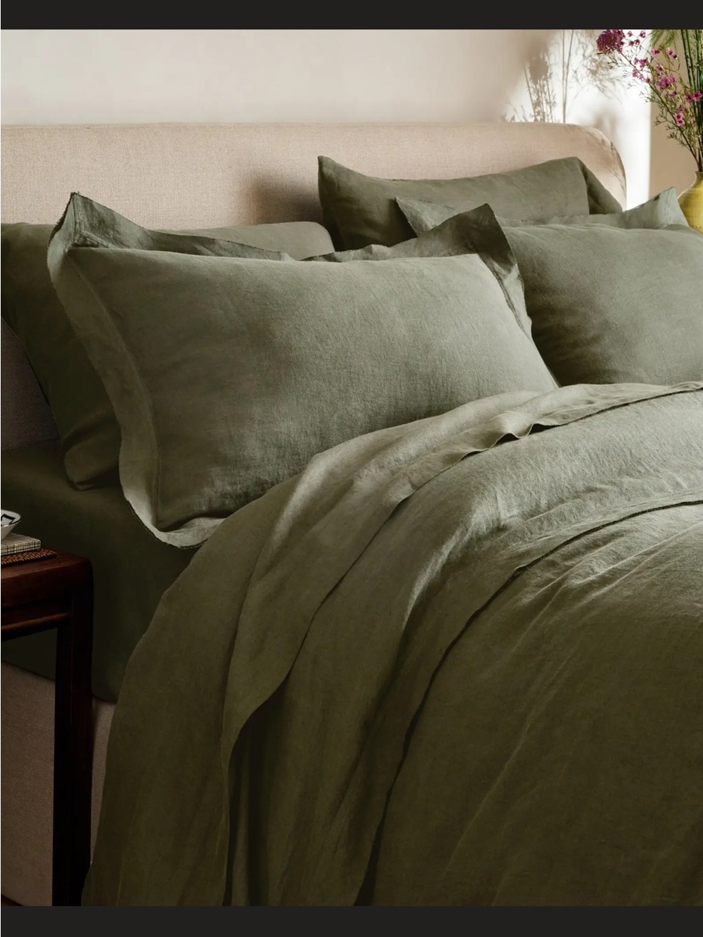NWOT Standard European Linen Double Flange Sham Set - Picture 2 of 6